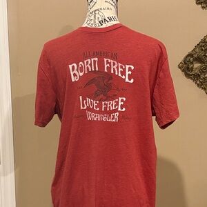 T-Shirt All American Born Free Graphic WRANGLER Short Sleeve Crew Neck Sz M